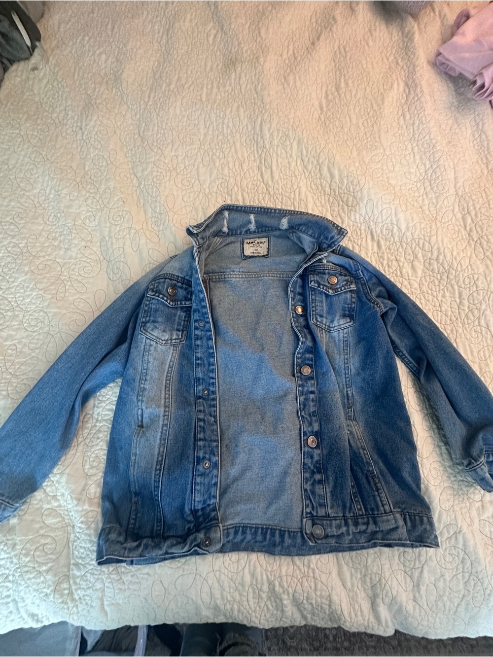 Boys' Medium Blue Denim Jacket with Button-Front